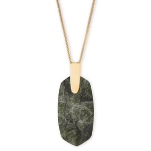 Kendra Scott Inez Necklace in Sage Mica, Gold Plated